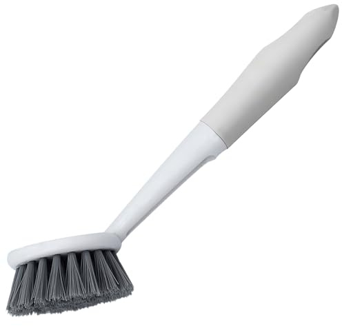 Spülbürste,Küchenbürste,Geschirrbürste,Bürste Küche,Dish Brush | Abwaschbürste,mit robusten Borsten,für Reinigen von Geschirr,Töpfen,Spülbecken,1 Stück(Grauweiß)