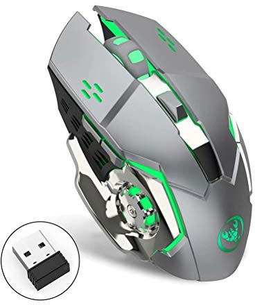 CSZH Couleur de 2400dpi Rechargeable 7 Gaming Mouse rétroéclairage Tourner la lumière Respirant Confort sans Fil Souris pour PC Portable