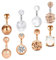 Mayhoop 8Pièces 14G Piercing Nombril Acier Chirurgical 6mm Or Rose Boule de Cristal Anneau de Nombril Piercing de Ventre Femme Homme
