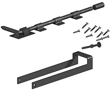 Gatemate Double Field Gate Fastener Set with Garage Door Bolt - 450mm - Premium Black