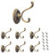 LEZED Bronze Vintage Wand Kleiderhaken Schlafzimmer Mantel Hut Haken Dekorative Coat Hook Metall Türhaken Huthaken Mantelhaken Handtuchhaken Wandhaken für Küche Badezimmer (6 Stück inklusive Nägel)