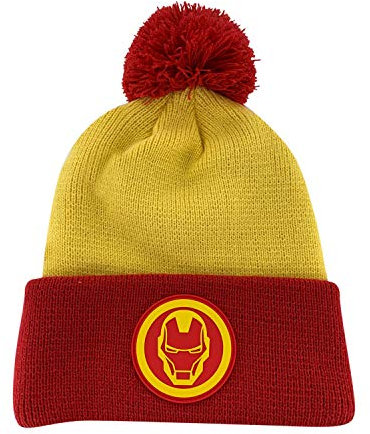 Essencial Caps Unisex Kid's Iron Man Beanie Hat, Rosso/Giallo, 0