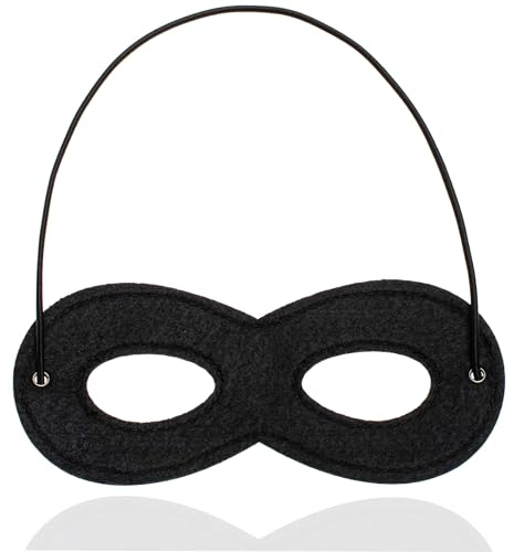 TK Gruppe Timo Klingler 5x Bandit Augenmaske schwarz, Einbrecher Maske für Kinder & Erwachsene an Fasching & Karneval