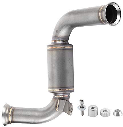 Auspuff Mittelrohr Edelstahl Auspuff Mid Link Pipe Auspuff Mid Pipe Katalysator entfernt Decat Auspuff Mittelgliedrohr Passend für 125 250 390 RC390 2017+