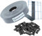 Sorton Kit Lamelle Occultante PVC Rouleau Bande Occultant Brise Vue Grillage Rigide Occultant Cache Cloture en Panneau Rigide pour Jardin 46MM x 70M+100CLIPS (Gris - RAL7040)