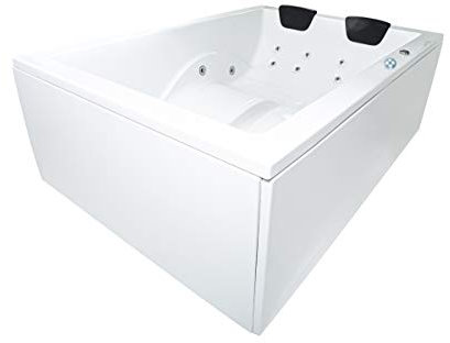 Doppel Whirlpool Badewanne Olymp Basic MADE IN GERMANY 190 x 140 cm Ausführung rechts mit 16 Massage Düsen + LED + dhW + OHNE Armaturen Eckwanne Eckbadewanne rechts oder links günstig