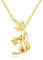 VIKI LYNN Women Girls 18K Gold Plated Sterling Silver Maple Leaf Cat Necklace
