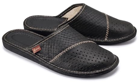 ESTRO Pantofole Ciabatte Uomo Casa Pantofola Ciabatta Vera Pelle M55