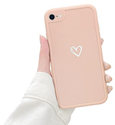 Newseego Protective Case Compatible with iPhone 7/8/SE, Soft and Slim Cute Love Heart Design TPU Shockproof Protective Case for iPhone 7/8/SE-Pink