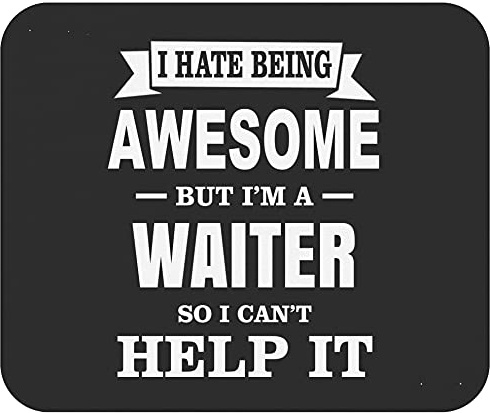 Waiter Office Mousepad - Awesome Like Waiter Black Mousemat 9 Inch Mouse pad