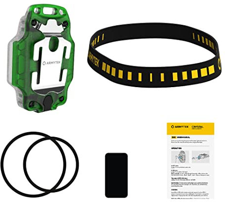 Armytek Crystal Kompakte Multifunktionslampe 4 in 1 mit weißem und rotem Licht Micro USB Aufladbarer (Grün)