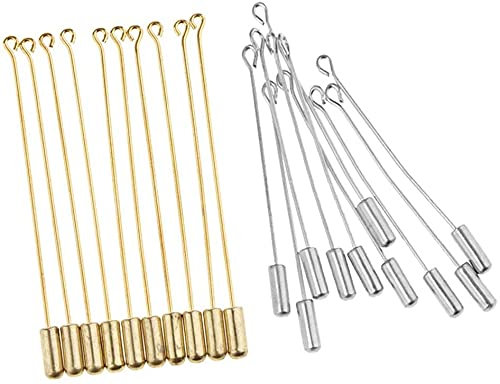 U-M 20 Stück Brosche Anstecknadel, Gold oder Silber, Modern, Unisex, Kupfer,Decorative, 7,1 cm (Gold) oder 5 cm (Silber), Party, Hochzeit, Ball, Kostüm, DIY