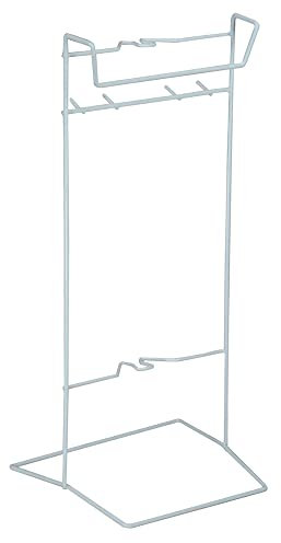 Urine Catheter Bag Holder - Free Standing Floor or Hanging - Plastic Coated - Easy to Clean - Integrated Lower & Upper Clips - Personal Bathroom Aid