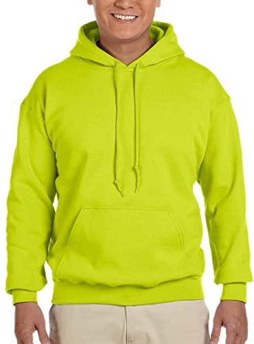 Gildan Mens Heavy Blend Hooded Sweatshirt, Safety Greens, S