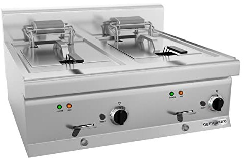 GGM Gastro | EFK66-EN | Elektro Doppelfritteuse - 10+10 Liter - 18 kW