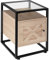 tectake Nachttisch mit Glasoberfläche, 40 x 43 x 60,5 cm, Beistelltisch im Industrie-Design, Holz Nachtschrank für Boxspringbetten, schwarzes Metallgestell (Industrial Holz hell, Eiche Sonoma)
