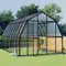 Festnight Gewächshaus Alu mit Fundament Pflanzenhaus Garten Tomatenhaus Frühbeet Aluminium Gewächshaus Glashaus Gewächshaus Treibhaus Winterfest Glasgewächshaus Anthrazit 12,63 m²