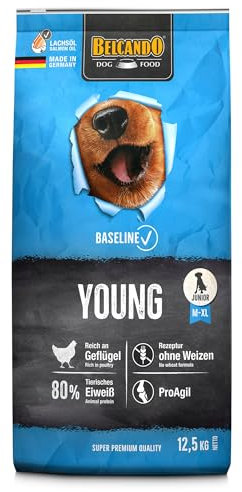BELCANDO Baseline Young [12,5kg] Trockenfutter für Hunde | Alleinfuttermittel für Junge Hunde mittlerer und großer Rassen