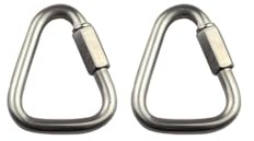 2 Stück Karabinerhaken, Edelstahl 304 Dreieckige Karabinerschnalle Schnellverbindung Strapazierfähig für Camping, Wandern, Reisen, Angeln, Rucksack