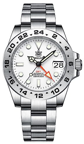 Burnside Steeldive SD1992, GMT, Weiß, NH34, Saphir, Lume, 300 m Taucher, Tauchen, BNIB, weiß, Armband