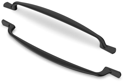 FURNIWARE Pack of 10 Cabinet Handles, 160mm(6.3 Inch) Hole Center Matt Black Cabinet Pulls Kitchen Door Handles Hardware Pulls Kitchen Cabinet Door Handles