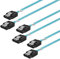 ADCAUDX Cable SATA-III: 12 pulgadas, paquete de 3 cables SATA de 6 Gbps, cable SATA delgado, cable SATA SSD recto, cable SATA flexible con pestillo de bloqueo para SSD, HDD, azul (0,3 m)