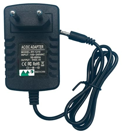 Chargeur d'alimentation 9V 2A Adaptateur d'alimentation 100V-240V AC à DC,18W Transformateurs 5,5 x 2,1/2,5mm pour Caméra, Routeur, Bande Lumineuse LED