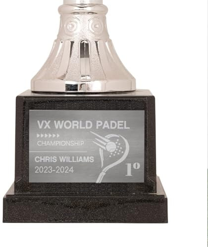 Wanapix | Custom Large Cup Trophy | Award Plaques Personalized with Text | Sports/Events | Engraved Plate (greyscale) |18x33cm | Football