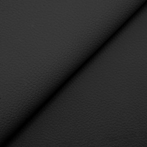 DESHOME Cloe 10 Meter - Kunstleder Meterware, Wasserabweisender Lederimitat Stoff, Breite 140 cm, Für Stühle, Sofas, Kissen, Polsterung, Taschen und DIY-Projekte Schwarz
