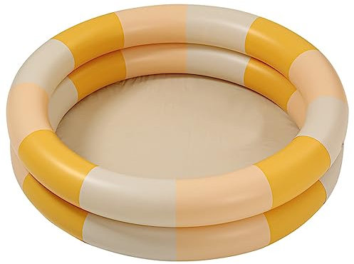 Pataugeoire Gonflable Piscine Gonflable Bébé Rétro Blow Up Piscine Famille Style Mignon Piscine d'eau Épaissi pour Jouer en Intérieur ou en Extérieur (Bande Jaune)