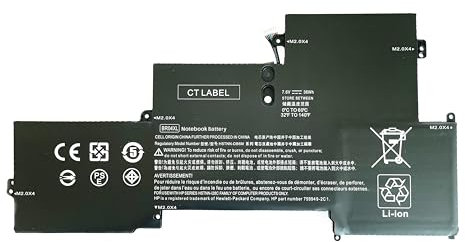 szyuya BR04XL BO04XL HSTNN-DB6M Batterie pour ordinateur portable HP EliteBook Folio 1020 1030 G1 X2F03EA M-5Y51 M5-6Y54 M-5Y71 M7-6Y75 (7,6 V 36 Wh/4736 mAh)