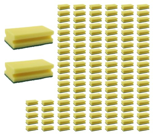 Scheuerschwamm XXL Küchenschwamm 130x70x45mm Reinigung Topfschwamm GELB (132x gelb)