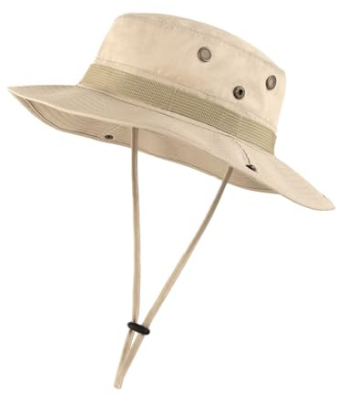 Zylioo XXL-3XL Safari Sonnenhut Für Großen Kopf,Camo Boonie Hat Buschhut,Woodland 'Junglescout' Breiter Krempe Wanderhut für Outdoor Camping