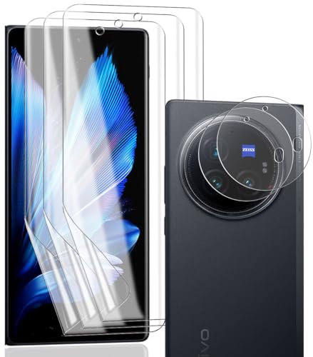 Zerrshoo Pellicola Protettiva per VIVO X Fold 3 Pro, Pellicola Protettiva Film TPU [Non Vetro] 3 Pezzi e VIVO X Fold 3 Pro Vetro Temperato Fotocamera 2 Pezzi. Strumento di Installazione Facile