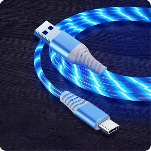 Genérico Cable de Carga Rápida USB Tipo C con Luz LED (Azul)