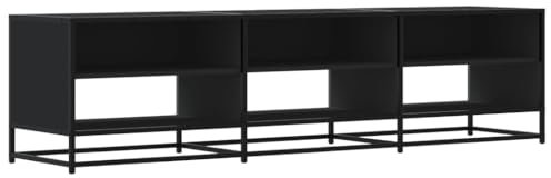 vidaXL Mobile Porta TV Nero 180x40x46 cm in Legno Multistrato, supporto TV, mobile HiFi, consolle TV, credenza TV, mobile dispositivi multimediali