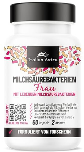 Integratore Menopausa Completo con Probiotici Lactobacillus Gasseri, Lactobacillus Crispatus - Equilibrio Vaginale e Intestinale, Vampate di Calore, Controllo del Peso - 60 Capsule 2 Mesi