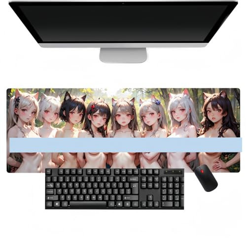 YJMYLTO Sexy Girl-Mauspad, Anime-Design, Erweitertes Großes Gaming-Pad Mit Rutschfestem Gummi, Tastatur-Unterlage (800 x 300 mm)