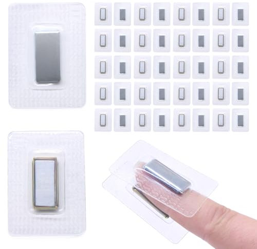 Jamsinmu Versteckter Magnete zum Einnähen Unsichtbare Magnetknöpfe Nähen in PVC Magnetverschlüss für Einnähen Stoff, Vorhang, Kleidung Handtaschen Silver-F1520