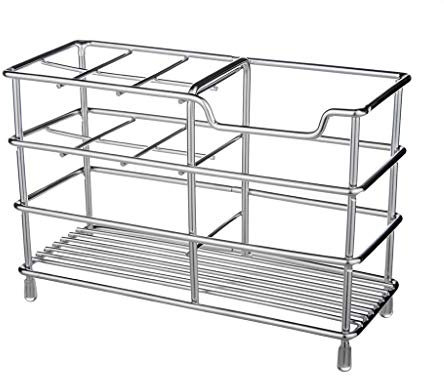 Stahlzahnpasta-Edelstahl-vertikaler -Zahnbürste-Badezimmer-Ständer-Badezimmerprodukte Wandaufbewahrung Küche Vintage (Silver, One Size)