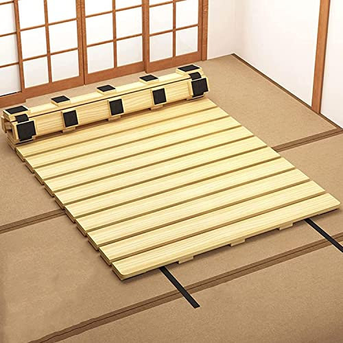 Klappbett aus massivem Kiefernholz, mit Nylonschnur, Holzmatratze, Ersatz für Etagenbett oder Rollbett, Zuhause, Schlafzimmer, Möbelzubehör, 81,3 x 149,9 cm