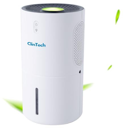 Dehumidifiers for Home ClinTech® Portable Dehumidifier with Ultra Quiet & Auto Shut off 7 Colorful LED, Small Mini Dehumidifier for Bathroom Closet RV Bedroom Wardrobe