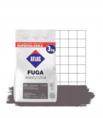 Flexible Waterproof Grout, 3kg – Durable, Versatile Elastic Grout, Waterproof and Long-Lasting (036 Dark Grey, 3kg)