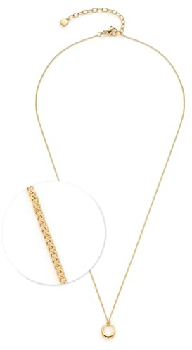 JEWELS BY LEONARDO Halskette Ciao Philly • kurze Panzer-Kette aus goldfarbenem Edelstahl • minimalistisches Ring-Anhänger • 45-50 cm Länge • Schmuck Geschenk für Frauen • 024982