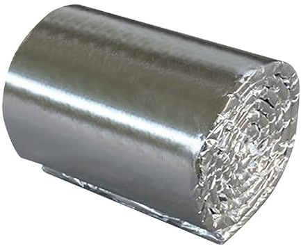 Keramikfasermatte Mit Aluminiumfolienoberfläche Mit Schalldämmleistung Geeignet Für Pizzaöfen Brennöfen Schornsteine Hohe Temperat(Size:61cm*7.2m*2cm(24*283*0.78in),Color:Doppelseitige Aluminiumfolie)