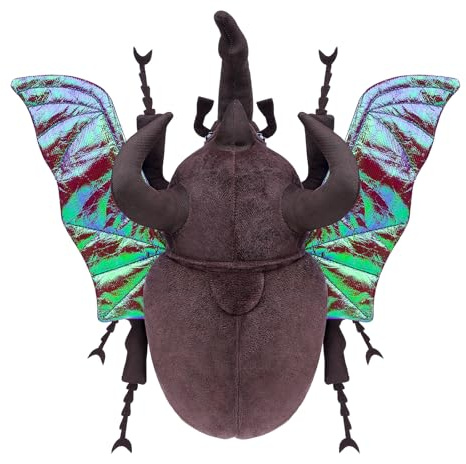 RLOMUTE Atlaskäfer Plüschtier realistisches Stofftier weiches Käfer insect Beetle kuscheliges für Gastgeschenke Begleiter Schlafzimmer Auto Heimdekoration für Kinder Jungen Mädchen 9,8 Zoll braun
