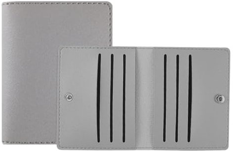 WKRTDY Porte-Cartes Homme en Cuir Gris avec Anti-Piratage RFID et 8 Emplacements pour Cartes Bancaires - Portefeuille Ultra-Mince et Porte-Cartes de Crédit pour Homme et Femme