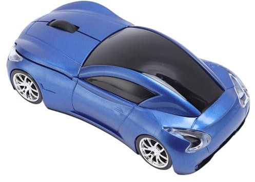 Sportwagenmaus, 1600DPI 2,4 GHz Wireless Mausauto -Form -Computermaus mit Ergonomischem Design, Optische Gaming -Maus für PC -Laptop (Perlblau)