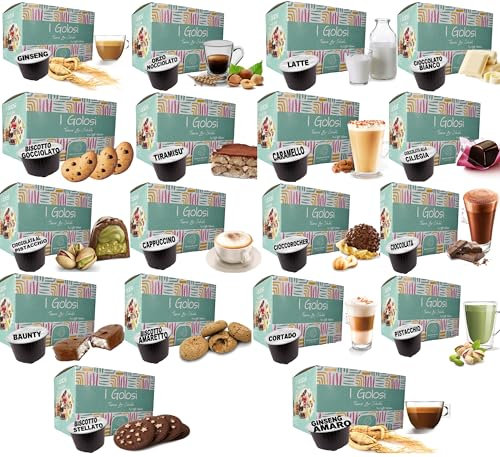 Caffè Vulcanus - Kit assaggio 90 capsule con 18 gusti diversi - Compatibili con Nescafe Dolce Gusto