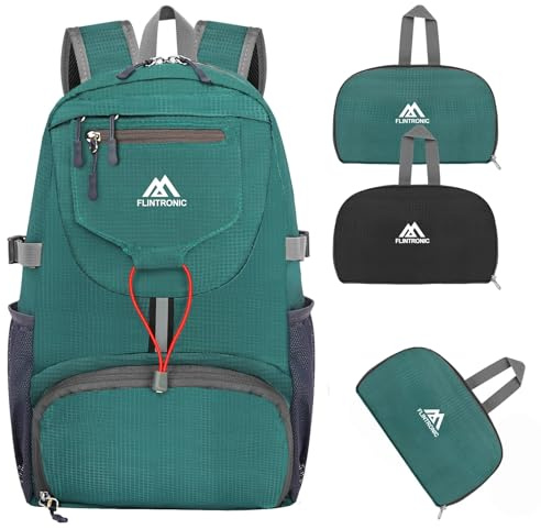 flintronic Leicht Wanderrucksack Klein, 20L Faltbarer Rucksack Ultra Leicht, Unisex Tagesrucksack Outdoor, Wasserdichter Wanderrucksack für Camping, Outdoor, Wandern, Radfahren